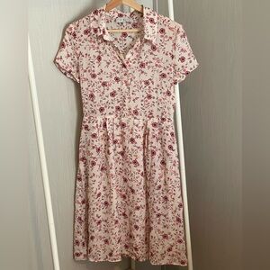 Wayf Blush Floral Midi Dress